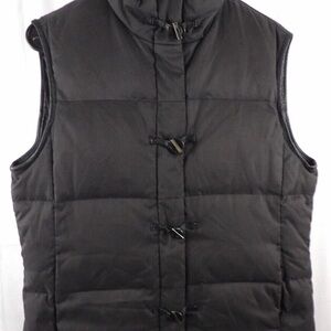 Black Puffer Vest with Toggle Closures